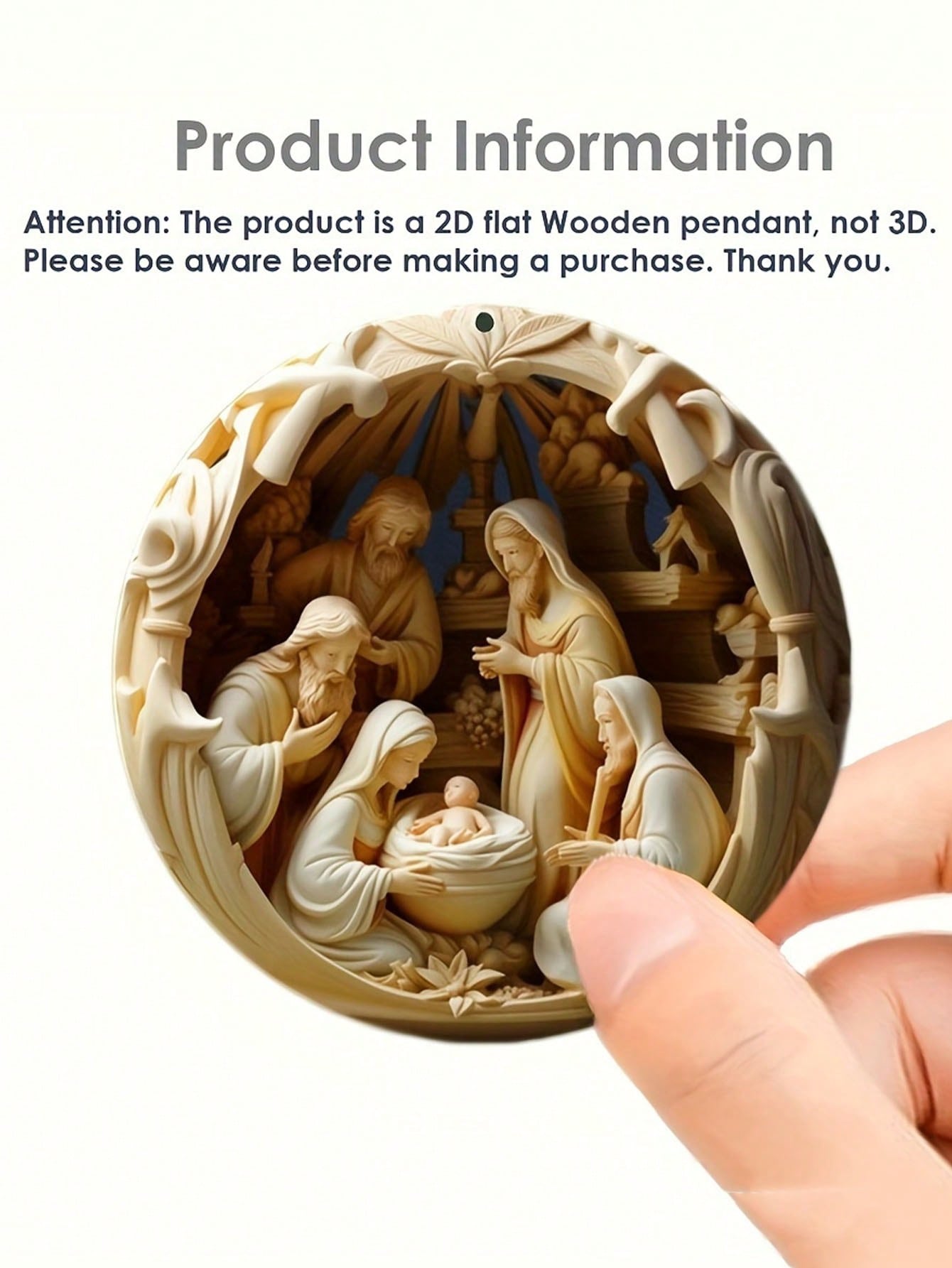 1/6Pcs Set Mary Jesus Nativity Manger Wooden Decoration, Wooden Pendant, Birth Full Moon Decoration, Birthday Decoration, Scene Decoration, Home Decoration, Holiday Party,Christmas