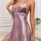 Sexy Lace Patchwork Open-Slit Women's Camisole Nightgown