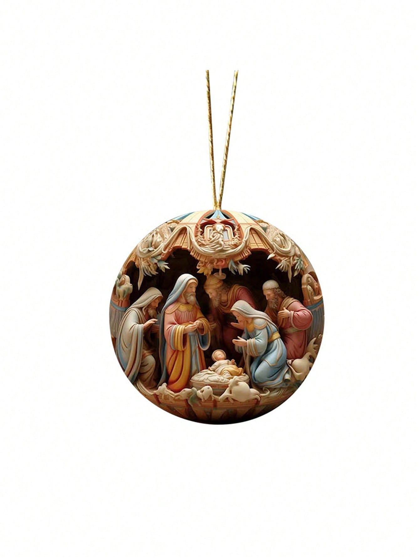 1 Pc 3D Christmas Decor Stereoscopic Vision Of The Birth Of Jesus Christ Blessing Pendant Happy Christmas 2024 Acrylic Ornaments,Christmas