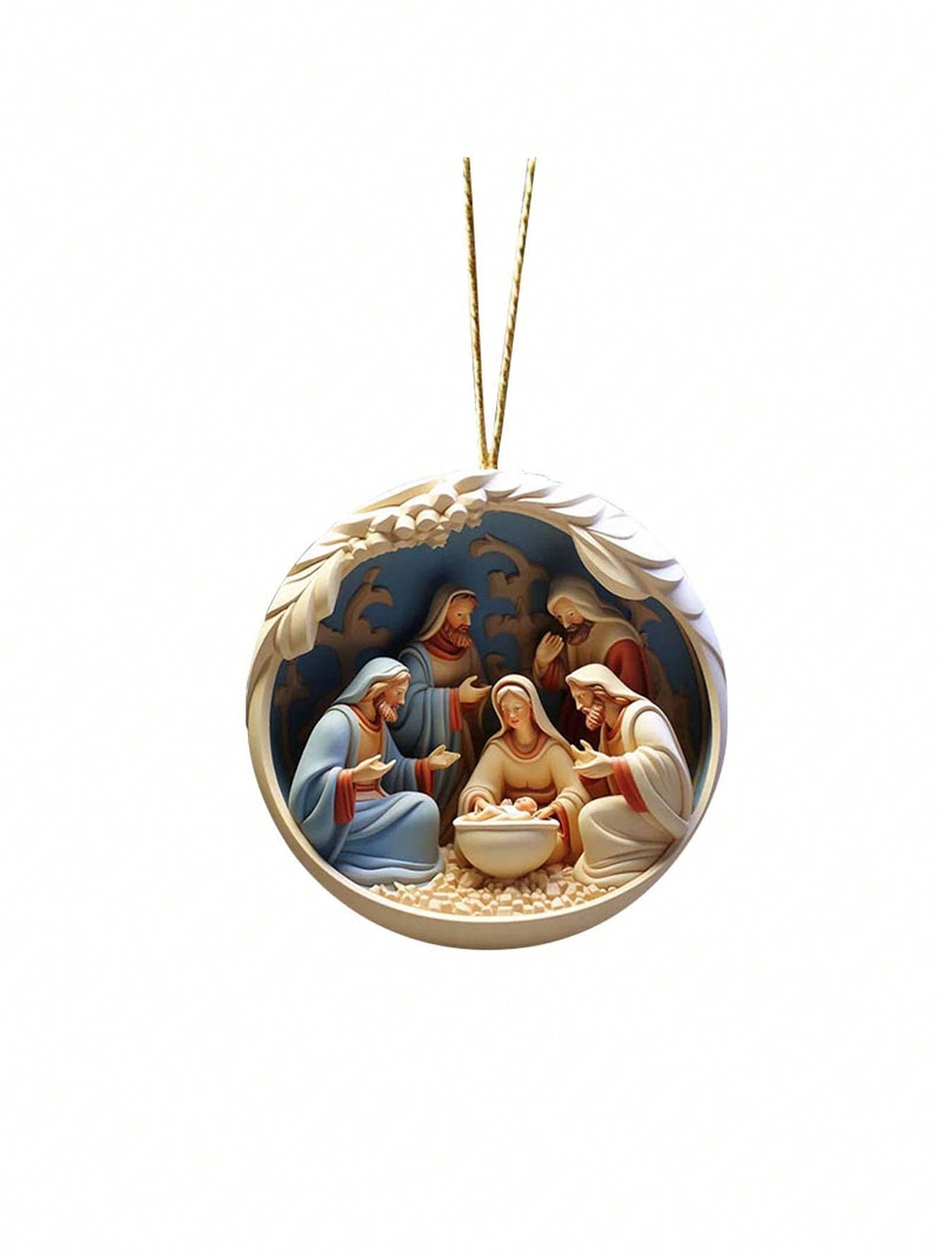 1 Pc 3D Christmas Decor Stereoscopic Vision Of The Birth Of Jesus Christ Blessing Pendant Happy Christmas 2024 Acrylic Ornaments,Christmas