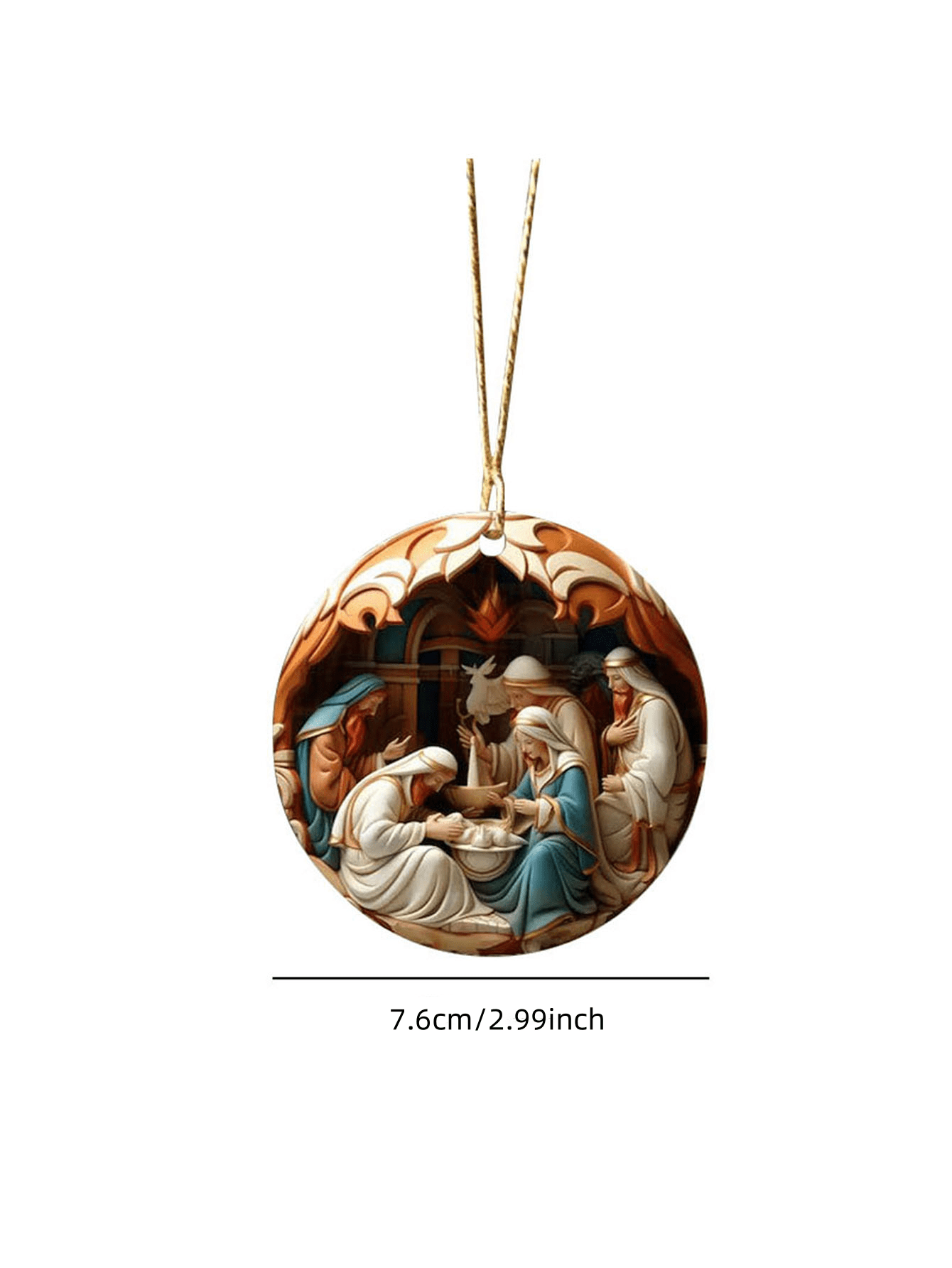 1 Pc 3D Christmas Decor Stereoscopic Vision Of The Birth Of Jesus Christ Blessing Pendant Happy Christmas 2024 Acrylic Ornaments,Christmas