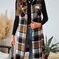 LUNE Plaid Pocket Sleeveless Casual Women Vest Jacket