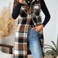 LUNE Plaid Pocket Sleeveless Casual Women Vest Jacket