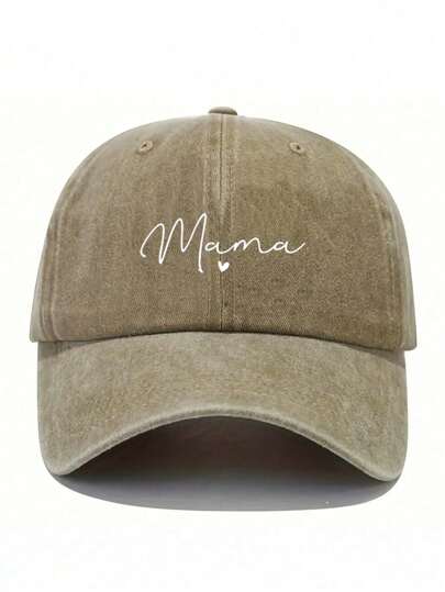 1/2pcs Mom Letter Print Washed Y2K Style Baseball Cap, UV Protection Breathable Unisex Casual Cap