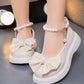 1 Pair Cute And Elegant Girls Pearl-Accent Flat Shoes For Daily, Party And Holiday Wear