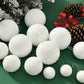 6pcs 4cm/6cm/8cm Christmas Tree Decoration White Foam Snow Balls Hanging Ornaments, Wedding Ceiling Decor, Holiday Store Decorations,Christmas