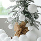 6pcs 4cm/6cm/8cm Christmas Tree Decoration White Foam Snow Balls Hanging Ornaments, Wedding Ceiling Decor, Holiday Store Decorations,Christmas