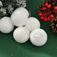 6pcs 4cm/6cm/8cm Christmas Tree Decoration White Foam Snow Balls Hanging Ornaments, Wedding Ceiling Decor, Holiday Store Decorations,Christmas