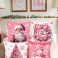 4pcs/Set Pink Christmas Cushion Cover, 45x45cm Santa Claus Snowman Xmas Tree Design Decorative Throw Pillow Case Christmas Decorations For Home 2024 Room Sofa Chair Pillowcase Ornaments Gifts Festive Holiday Party Supplies