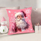 4pcs/Set Pink Christmas Cushion Cover, 45x45cm Santa Claus Snowman Xmas Tree Design Decorative Throw Pillow Case Christmas Decorations For Home 2024 Room Sofa Chair Pillowcase Ornaments Gifts Festive Holiday Party Supplies