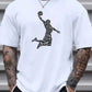 Men's Fashionable Basketball Letter Print T-Shirt