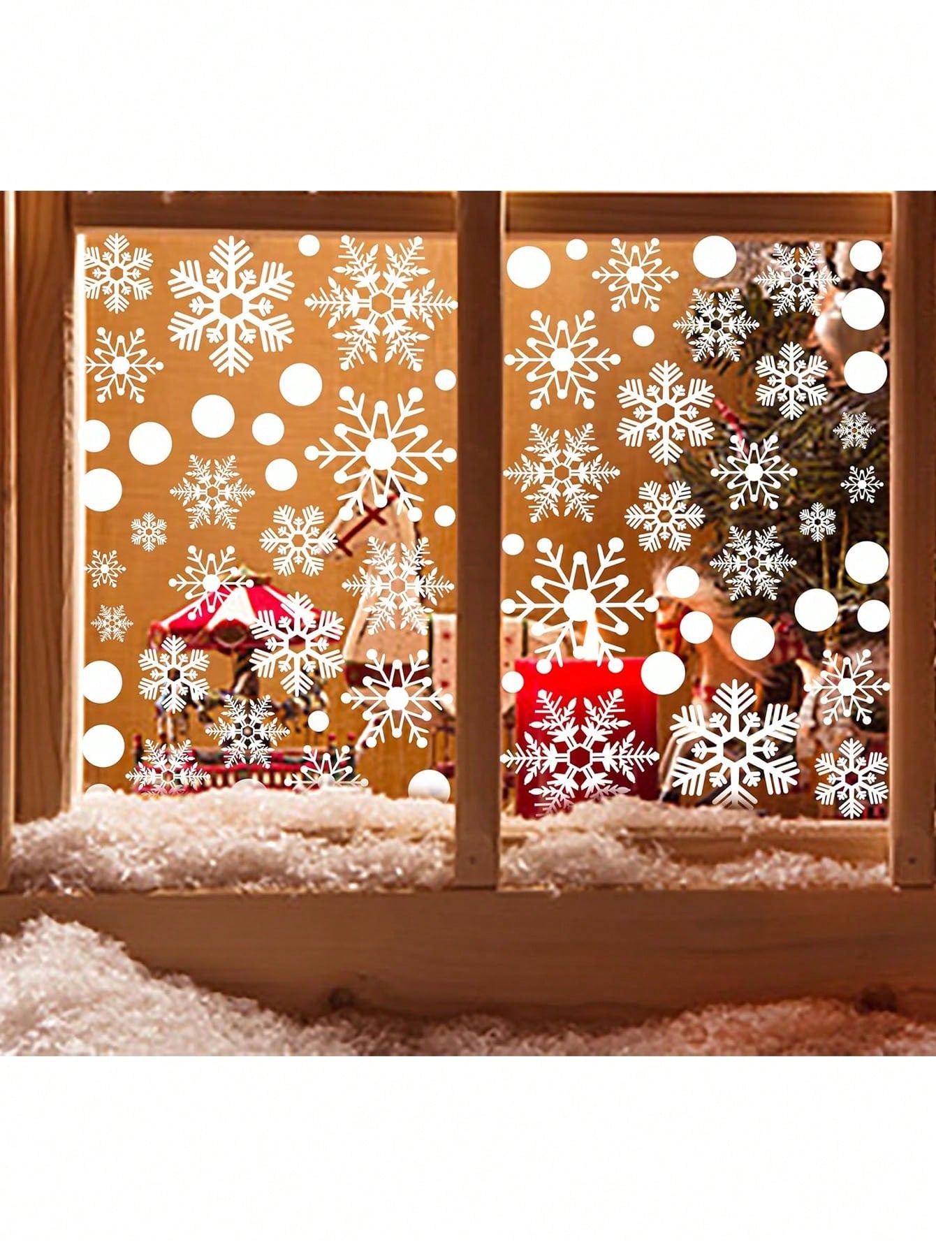 1set Christmas Decorations, Winter Glass Window Stickers, Christmas Window Stickers, Snowflake Christmas Decorations, Holiday Window Stickers, Winter Decorations, Suitable For Cafes And Shops