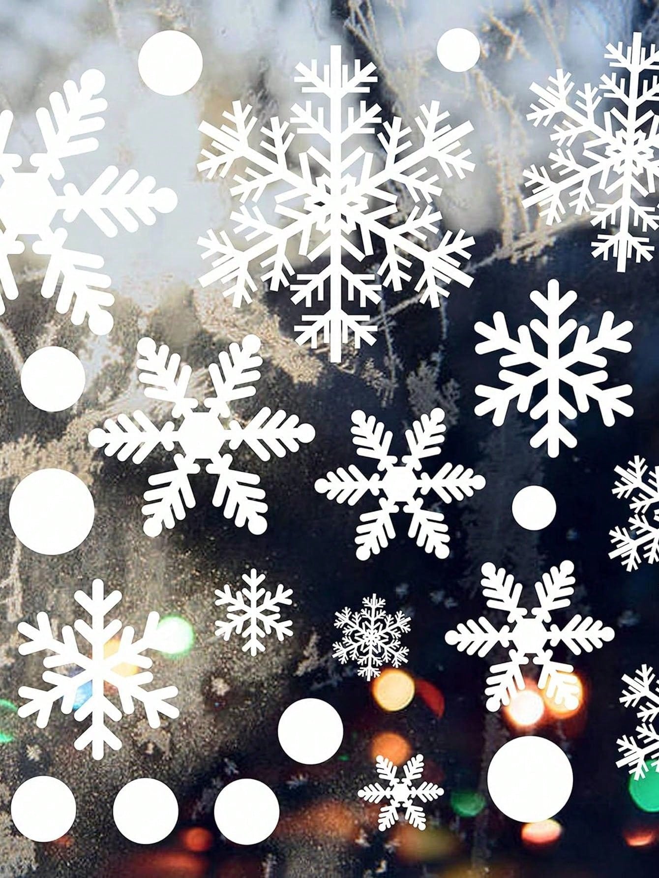 1set Christmas Decorations, Winter Glass Window Stickers, Christmas Window Stickers, Snowflake Christmas Decorations, Holiday Window Stickers, Winter Decorations, Suitable For Cafes And Shops