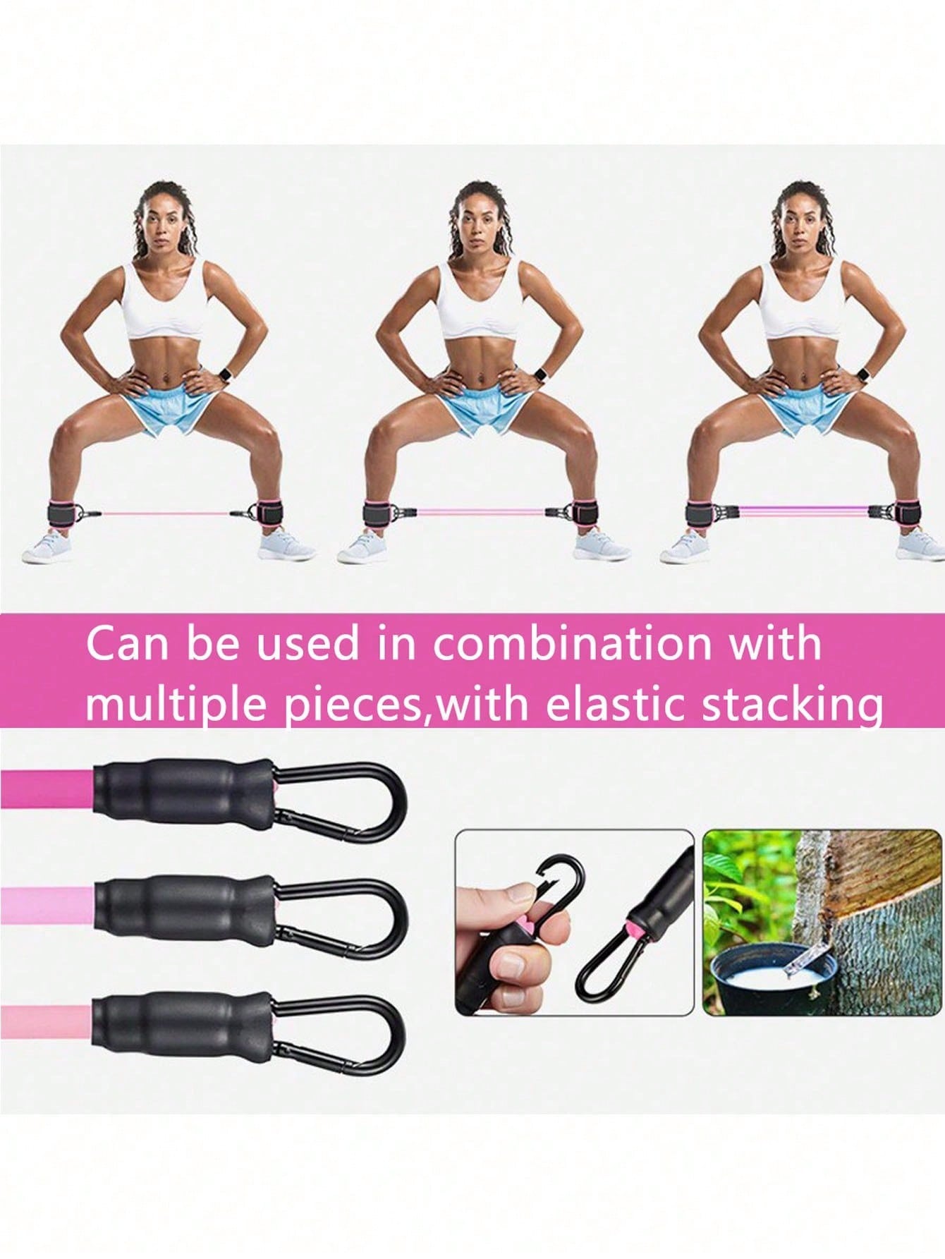 1pc Ankle Resistance Band, Leg/Ankle Resistance Training Band Fitness Equipment For Hip Workout, Glute Exercise Strap (With Kickback) For Men And Women (Resistance Band Color Is Random)