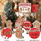 12pcs Christmas Wooden Cartoon Figurine Multilayer Tray Ornaments, Seasonal Wooden Desktop Decoration,Christmas