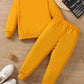 2pcs Young Girl Heart Print Crew Neck Sweatshirt And Jogger Pants Casual Loose Set, Spring Autumn