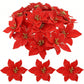 10Pcs Red Christmas Decor Simulation Flower, Christmas Tree Decoration Christmas Decoration For Home,Christmas Party Supplies,Merry Christmas Xmas