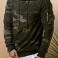 Men's Hooded Sports Sweatshirt, Camouflage Print With Arm Pouch