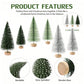 6Pcs Christmas Decorations Mini Christmas Trees, Artificial Christmas Tree Bottle Brush Trees With Wooden Base For Christmas Decor Christmas Party Home Table Craft, Photography Decorative Ornaments