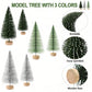 6Pcs Christmas Decorations Mini Christmas Trees, Artificial Christmas Tree Bottle Brush Trees With Wooden Base For Christmas Decor Christmas Party Home Table Craft, Photography Decorative Ornaments