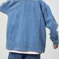 Manfinity EMRG Men's Light Blue Oversized Denim Jacket With Frayed Patches And Drop Shoulders