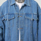 Manfinity EMRG Men's Light Blue Oversized Denim Jacket With Frayed Patches And Drop Shoulders