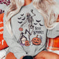 x Carly Lawrence SHEIN EZwear Women's Pumpkin Bat Skeleton Halloween Print Crew Neck Long Sleeve Sweatshirt