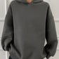 DAZY 1pc Hooded Casual Fleece Lined Solid Color Unisex Loose Sweatshirt