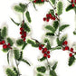 1Pc 2M Artificial Holly Leaves With Garland, Light Garland, Red Berry Garland, DIY Confrontation Ornament, Openly Christmas Tree Party,Christmas