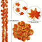 1pc Imitation Fall Fake Maple Leaf Wreath Thanksgiving Autumn Wreath, Wedding Decorations And Harvest Day Halloween Decorations, Hanging Vine Wreath Plant Decorations, Halloween Party Decoration Supplies, Thanksgiving Decorations Fall Autumn,Christmas