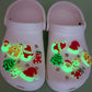 7pcs Luminous Shoe Charms For Christmas Gifts, Glow In The Dark Santa Claus Shoe Accessories