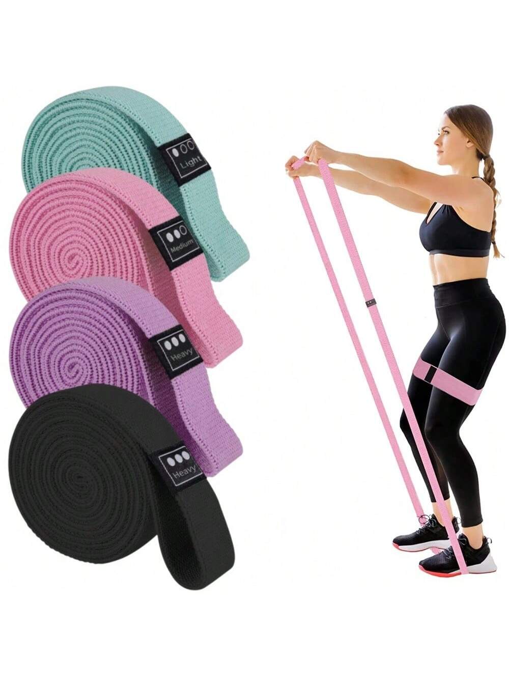 1pc/3pcs Resistance Bands, Elastic Yoga Bands, Stretching Bands For Squats, Fitness, Exercise, Workout, Yoga, Pilates, Legs