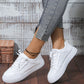 Women White Sneakers Spring Autumn Sport Running Shoes Casual Lace Up Flat Skid-Proof Shoes