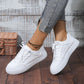 Women White Sneakers Spring Autumn Sport Running Shoes Casual Lace Up Flat Skid-Proof Shoes