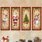 4Pcs Christmas Retro Cloth Hanging Flag,Quilted Wall Hanging,Elk Santa Claus Christmas Tree Snowman Pattern,Christmas Decorations,Indoor/Outdoor Home Decor,Xmas Party Decor Party Supplies,Merry Christmas,2025 New Year Decor,Christmas