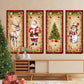 4Pcs Christmas Retro Cloth Hanging Flag,Quilted Wall Hanging,Elk Santa Claus Christmas Tree Snowman Pattern,Christmas Decorations,Indoor/Outdoor Home Decor,Xmas Party Decor Party Supplies,Merry Christmas,2025 New Year Decor,Christmas