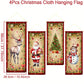 4Pcs Christmas Retro Cloth Hanging Flag,Quilted Wall Hanging,Elk Santa Claus Christmas Tree Snowman Pattern,Christmas Decorations,Indoor/Outdoor Home Decor,Xmas Party Decor Party Supplies,Merry Christmas,2025 New Year Decor,Christmas