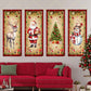 4Pcs Christmas Retro Cloth Hanging Flag,Quilted Wall Hanging,Elk Santa Claus Christmas Tree Snowman Pattern,Christmas Decorations,Indoor/Outdoor Home Decor,Xmas Party Decor Party Supplies,Merry Christmas,2025 New Year Decor,Christmas