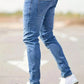 Men's Skinny Distressed Jeans, Stretch Casual Slim Fit Pants