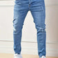 Men's Skinny Distressed Jeans, Stretch Casual Slim Fit Pants