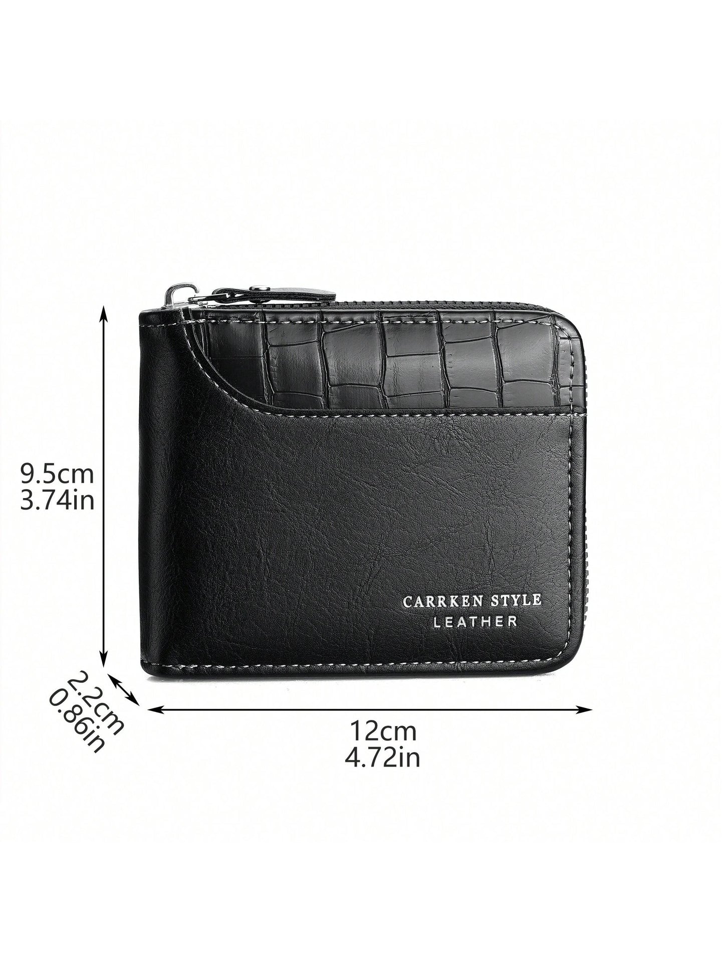 1pc New Men's Wallet, Crocodile Print PU Leather, Multi-Function Zipper, Fashionable Casual Short Wallet, Suitable For Youth, Student, Travel, All-Match Card Holder