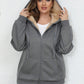 Women's Winter Warm Plus Fleece Thick Pocket Hooded Sportswear Jacket