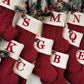 1Pc Embroidered Christmas Stockings,Knitted Alphabet A~Z Christmas Socks,Merry Christmas Hat Letter A~Z Knitted Socks,Christmas Tree Ornament,Home Decor,Christmas Decoration,Xmas Party Decor Party Supplies,2025 New Year Decor,Christmas