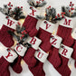 1Pc Embroidered Christmas Stockings,Knitted Alphabet A~Z Christmas Socks,Merry Christmas Hat Letter A~Z Knitted Socks,Christmas Tree Ornament,Home Decor,Christmas Decoration,Xmas Party Decor Party Supplies,2025 New Year Decor,Christmas