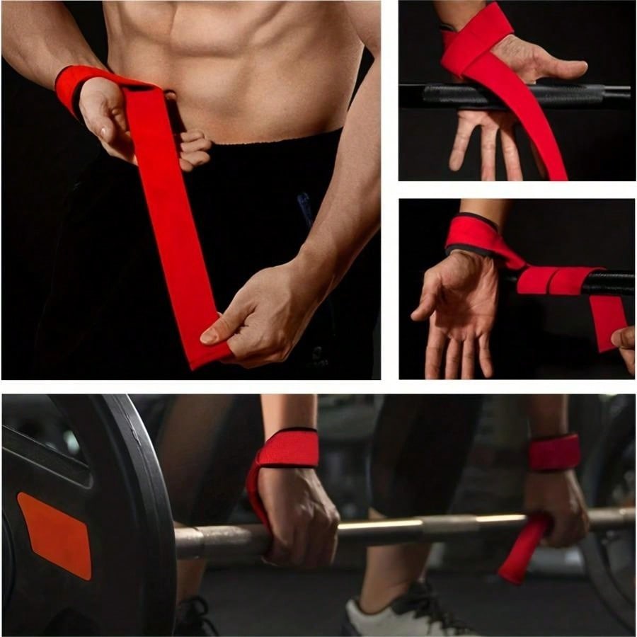 1 Pair Non-Slip Grip Bands For Pull Weightlifting - Fitness Wristbands, Ideal For Strength Training