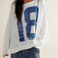 EZwear Numeric Print Round Neck Pullover Sweatshirt Fall Women Clothing