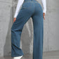 MOOSTA Casual Washed Straight Leg Jeans