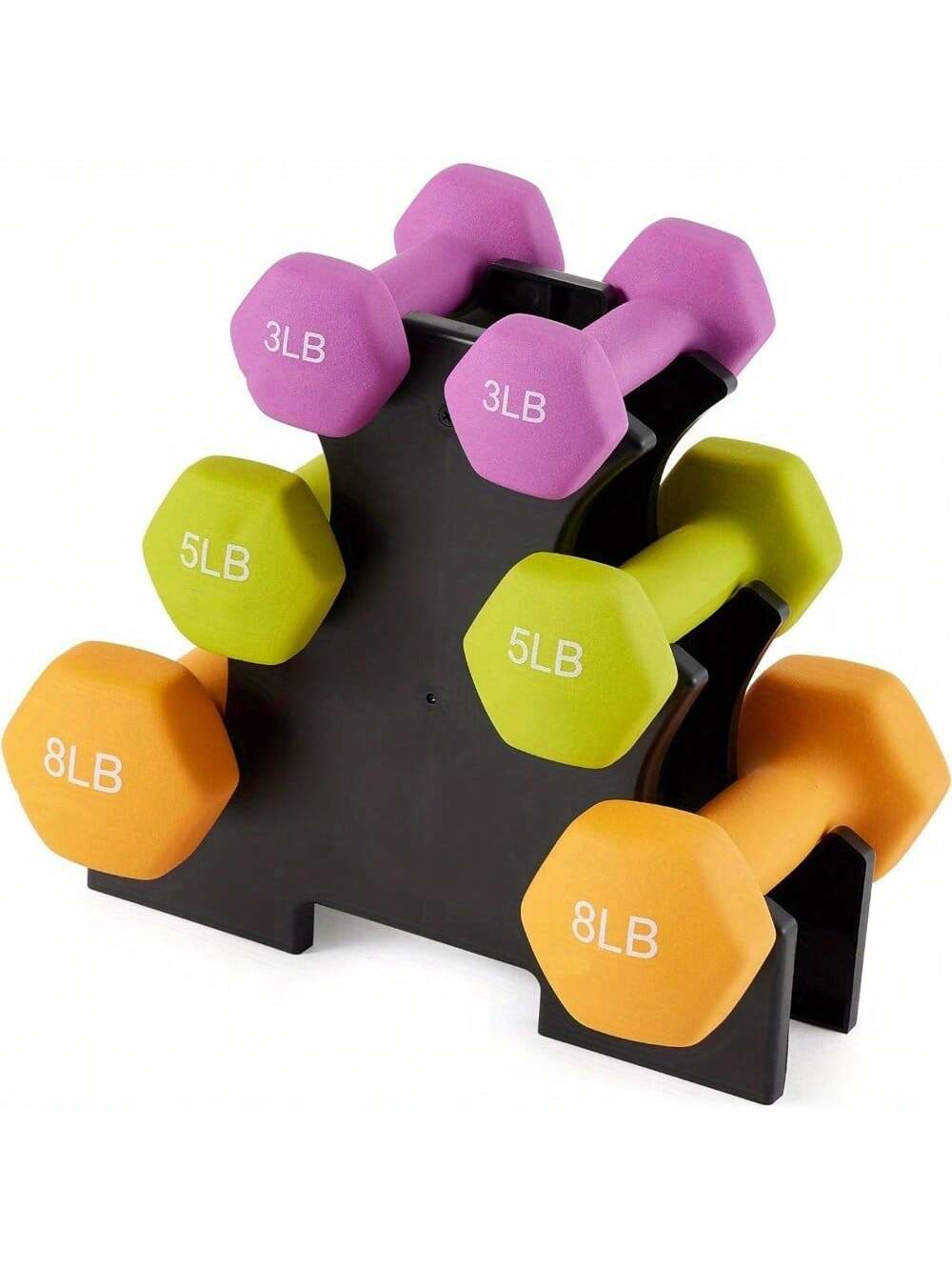 1pc Dumbbell Weights Set With Stand, 32lbs Neoprene Coated , Hex Shape Anti Slip And Roll Dumbbells For Exercise, Training, Fitness, Yoga