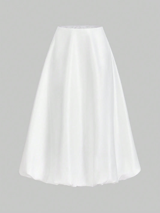 Essnce SHEIN Essnce Prom Dress Wedding Women Dresses Teacher Dress  Autumn Women's White Satin Long Skirt