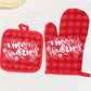 2Pcs Christmas Heat Insulation Oven Gloves,Santa Claus Snowman Pattern,Christmas Decorations,Kitchen Essentials, Baking Tools,Holiday Cooking And Baking Supplies,Xmas Party Decor,Merry Christmas,2025 New Year Decor